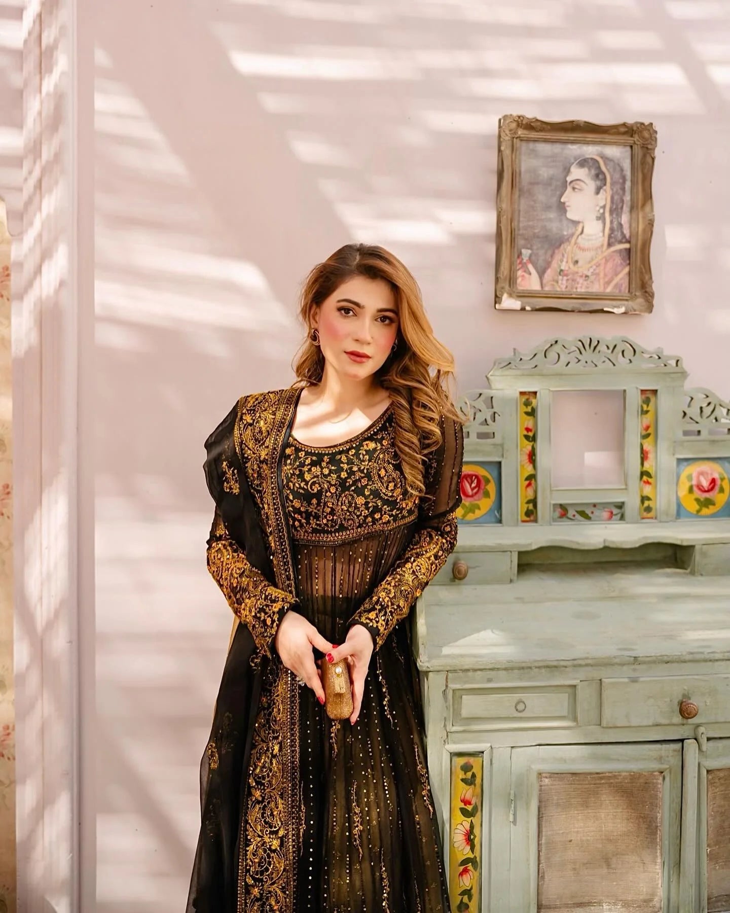 Black Fox Georgette Palazzo Suit with Thread & Sequin Embroidery Work