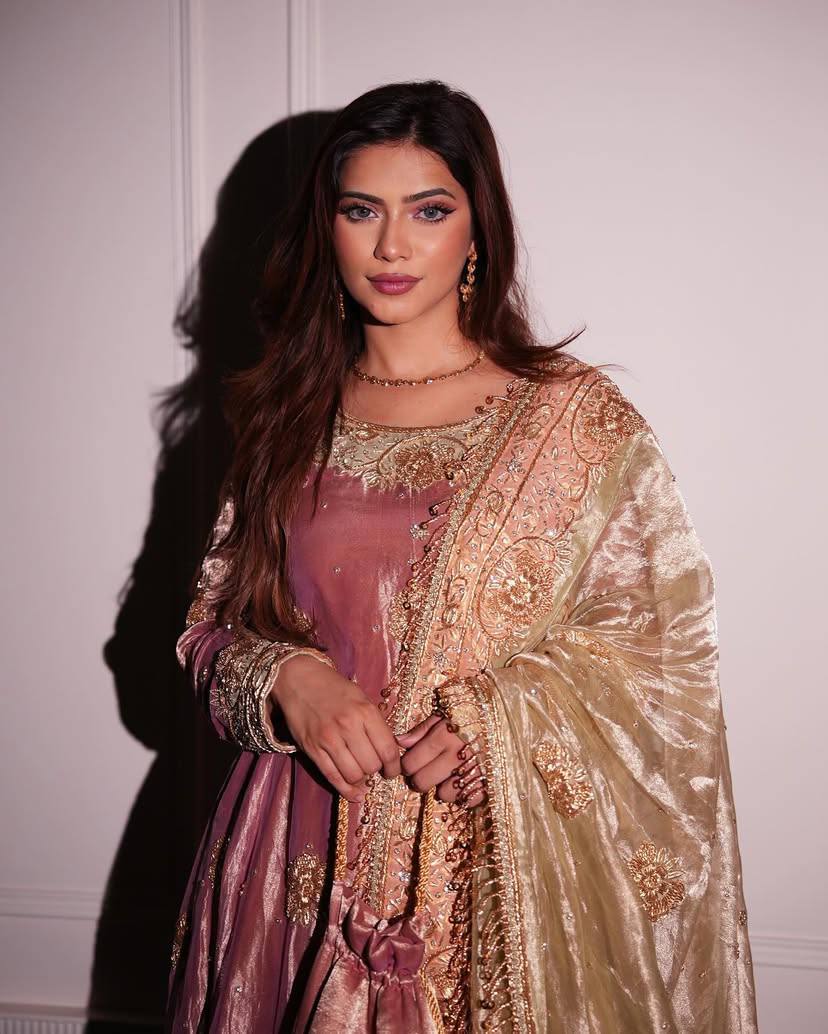 Peach Heavy Jimmy Choo Elegant Suit Set with Dupatta